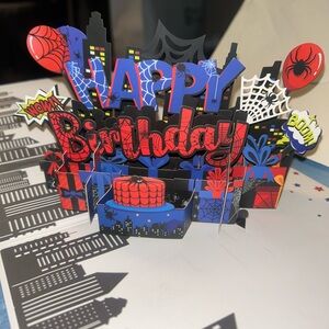 DC Spider Celebration Pop-Up Card - Red, Blue, Black